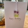 Fused glass alliums keepsake card