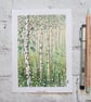 Birch Woodland original artwork, small landscape drawing - Image 1