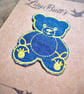 Embroidered Denim Teddy Bear Sew on Patch - Image 2