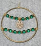 Upcycled Bangle Christmas Decoration – Green and Gold with Snowflake - Image 4