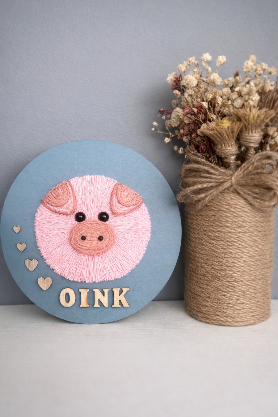 Rustic Pig Wall Decor,Handmade Farm Art, Animal Plaque, Country Cottage Gift.