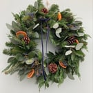 Fresh Navy Christmas wreath 