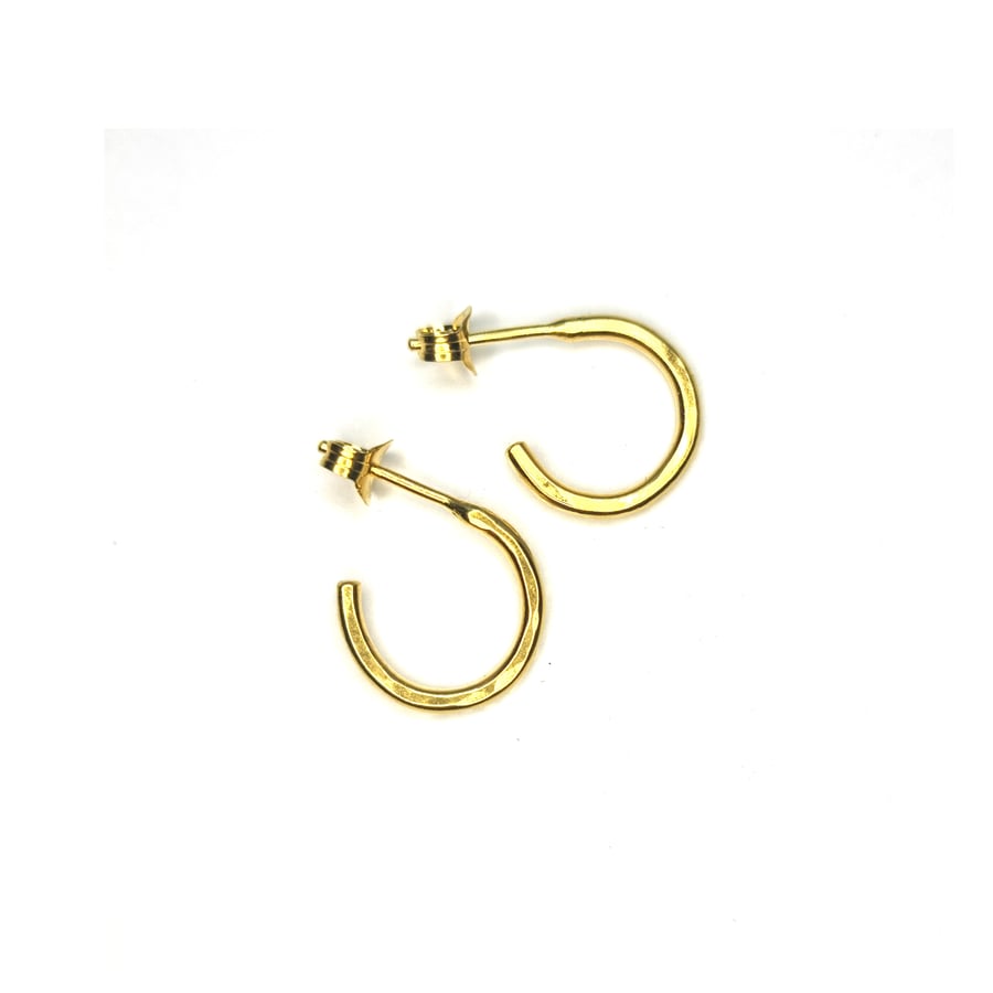 Yellow gold vermeil small hoop earrings.