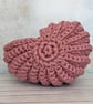 Ammonite basket, crochet shell, home decor, nautilus, fossil, T-shirt yarn - Image 1