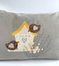 SALE - Birdhouse Cushion with Birds and Flowers - Image 5