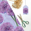 Purple Allium Gift Wrapping Paper - Single Sheet, eco friendly, recyclable