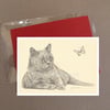 Cat greeting card with envelope