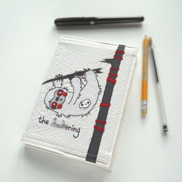 freemotion embroidered zombie sloth notebook sketchbook a6