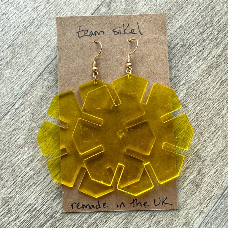 Vintage Yellow Octon Earrings