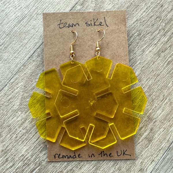 Vintage Yellow Octon Earrings