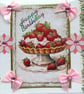 Strawberry Cream Cake - Hand Crafted Decoupage Card - Happy Birthday (3144)