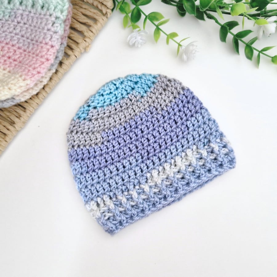 Handmade Crochet Newborn Baby Hat - Palm Beach