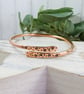Bangle, Copper Rustic Night Sky Pattern Overlap Style. Size 20cms - Image 5