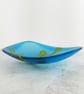 Glass Dish in Turquoise Blue with Seaweed Motif - Image 3