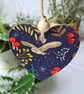 Wooden decoupage Christmas woodland owl hanging decoration decor letterbox gift - Image 2