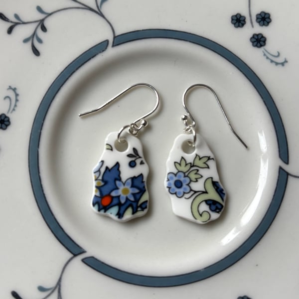Handmade Ceramic Earrings One of a Kind Sterling Silver