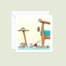 Hamsters Greeting Card: Original Pencil Illustration (231)