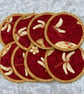 Japanese Fans & Dragonflies quilted fabric coasters