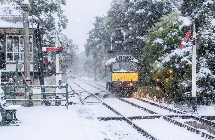 Train Holkham Norfolk Christmas Greeting Card A5