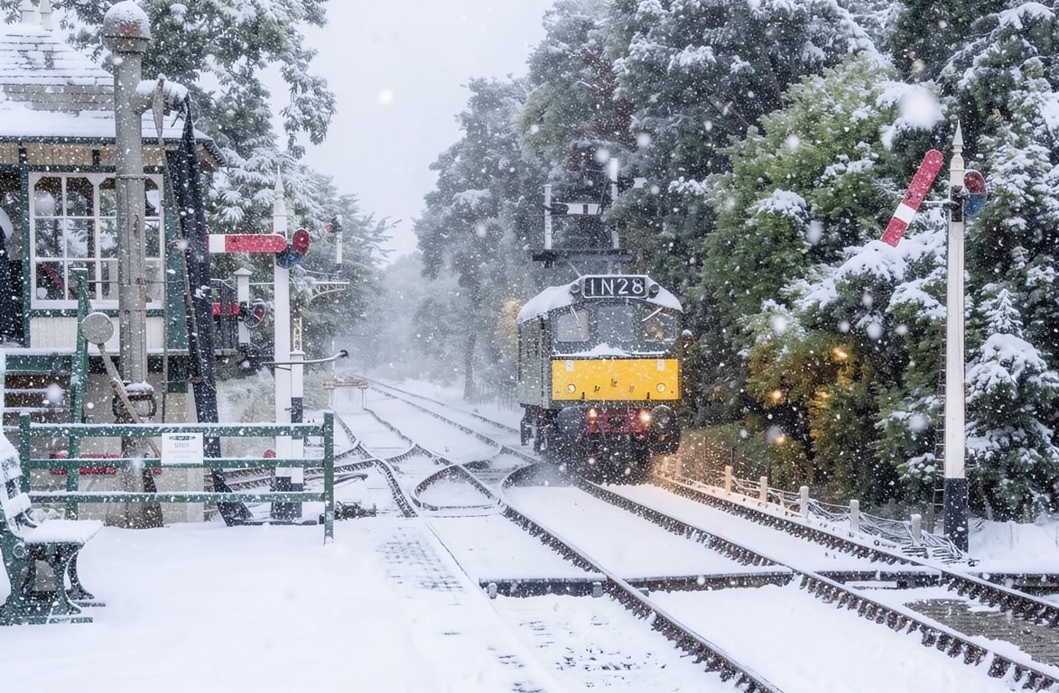 Train Holkham Norfolk Christmas Greeting Card A5