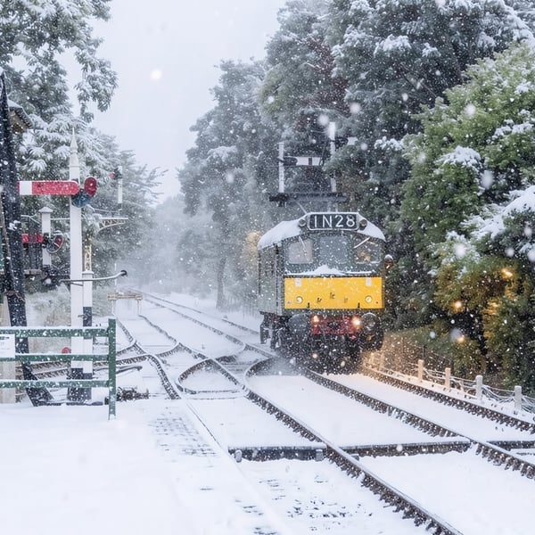 Train Holkham Norfolk Christmas Greeting Card A5