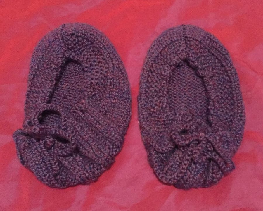 Purple Winter Wool Slipper Socks