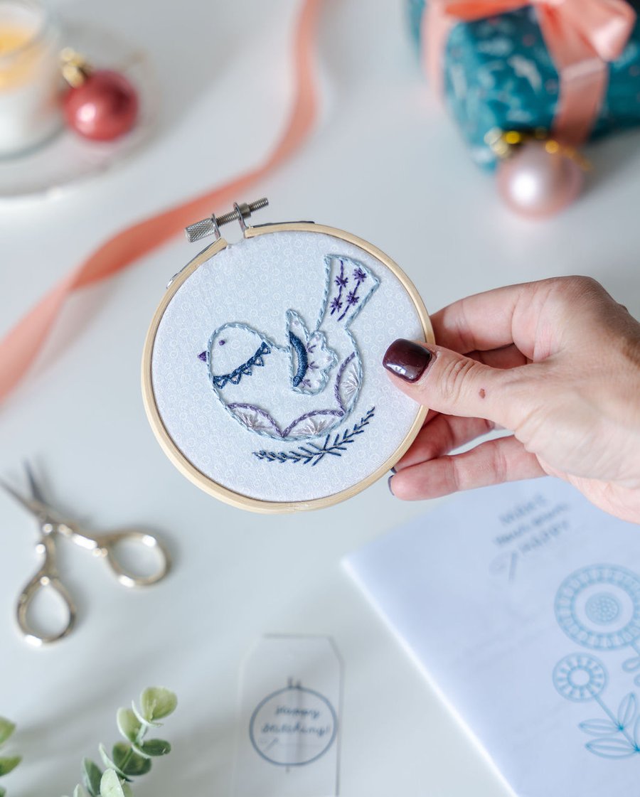 Folk Bird Embroidery Kit