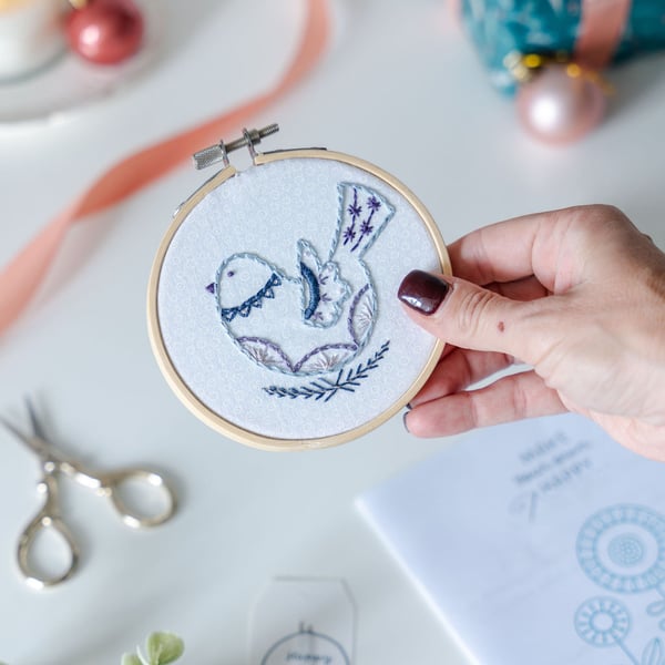 Folk Bird Embroidery Kit