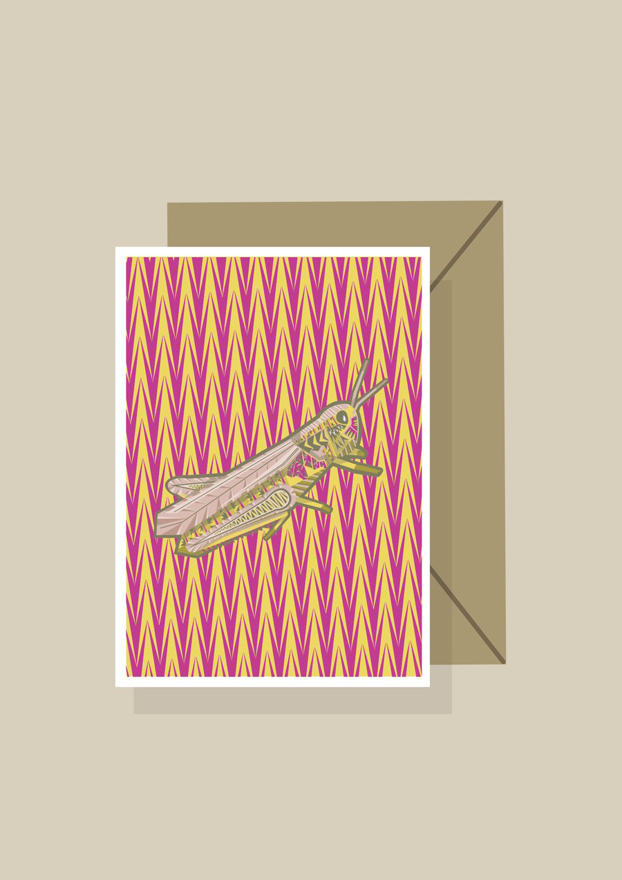 Educational Greetings Card  - 'Large Marsh Grasshopper'