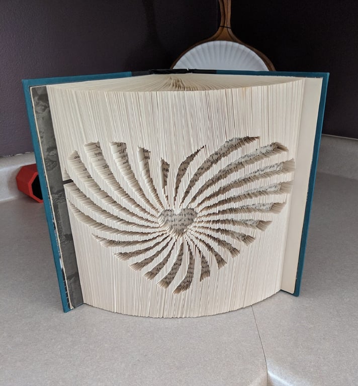 Swirling Heart CUT & FOLD Book Folding Pattern - EMAILED PDF PATTERN