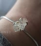 Sterling Silver Dandelion Herkimer Resin Diamond Bangle - Image 1
