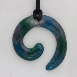 Handmade cast glass pendant - world in motion