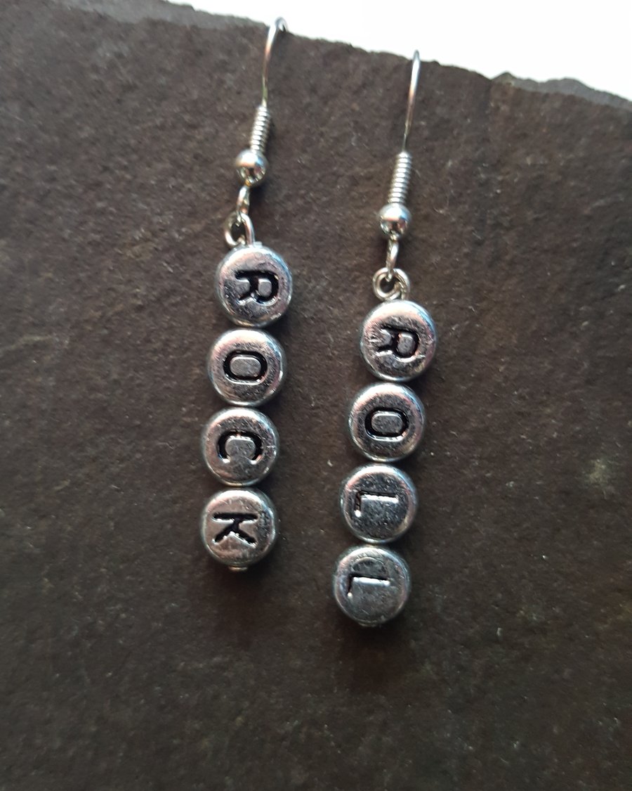 Handmade Rock & Roll Earrings - Folksy