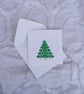 Green Christmas Tree Cross Stitch Card, Handmade Minimalist Pine  - Image 5