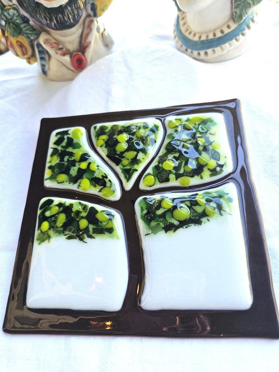 Lemon Tree picture handmade fused glass Plaque