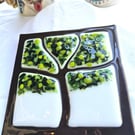 handmade fused glass Lemon Tree Plaque