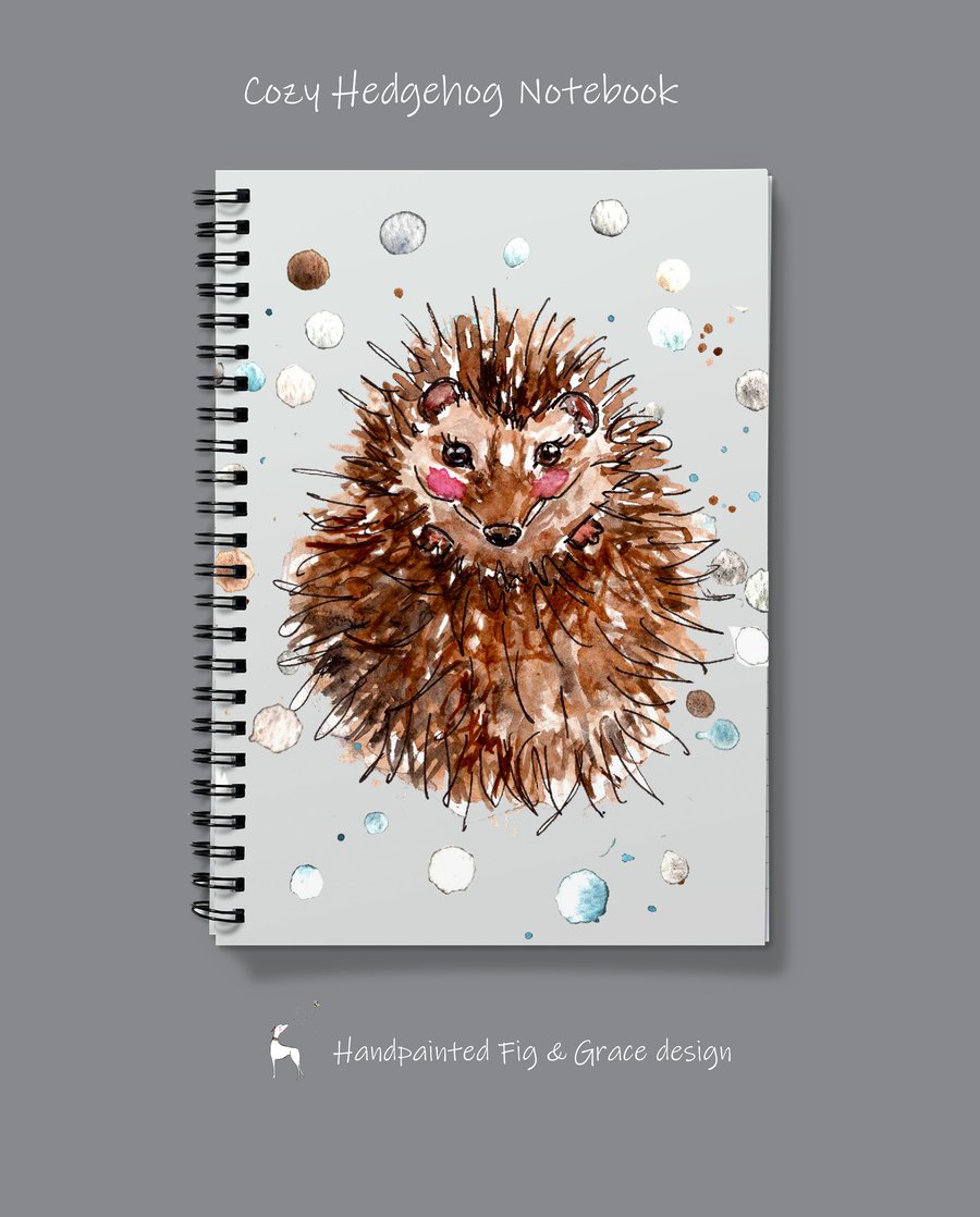 Hedgehog Cozy Notebook Cute Animal Stationary British Wildlife Garden Visitor Wr