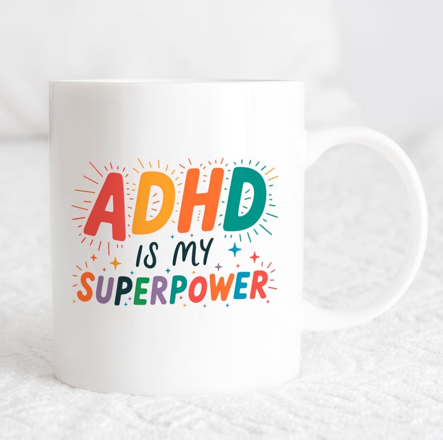 ADHD Superpower Mug – Neurodivergent Gift "ADHD Is My Superpower" – Colourful 
