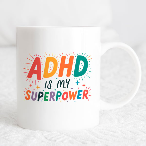ADHD Superpower Mug – Neurodivergent Gift "ADHD Is My Superpower" – Colourful 