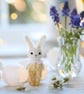 Easter Bunny, miniature rabbit doll, yellow outfit - Image 2