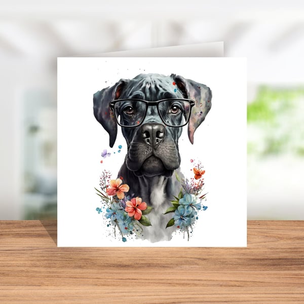 Great Dane Pup Blank Greeting Card