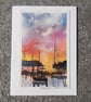 Harbour Sunrise. Blank Card.  Original Watercolour Painting 260134 - Image 5