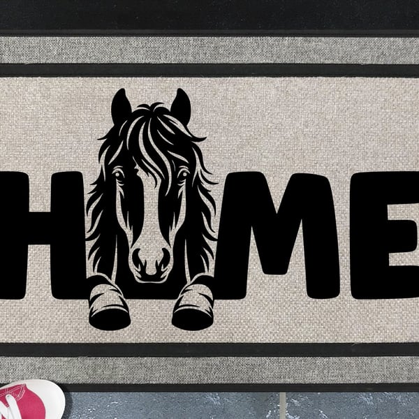 Horse Home Door Mat No.2 - All Weather - Horse Welcome Mat - 45x70cm 