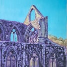 Tintern Abbey original oil pastel artwork