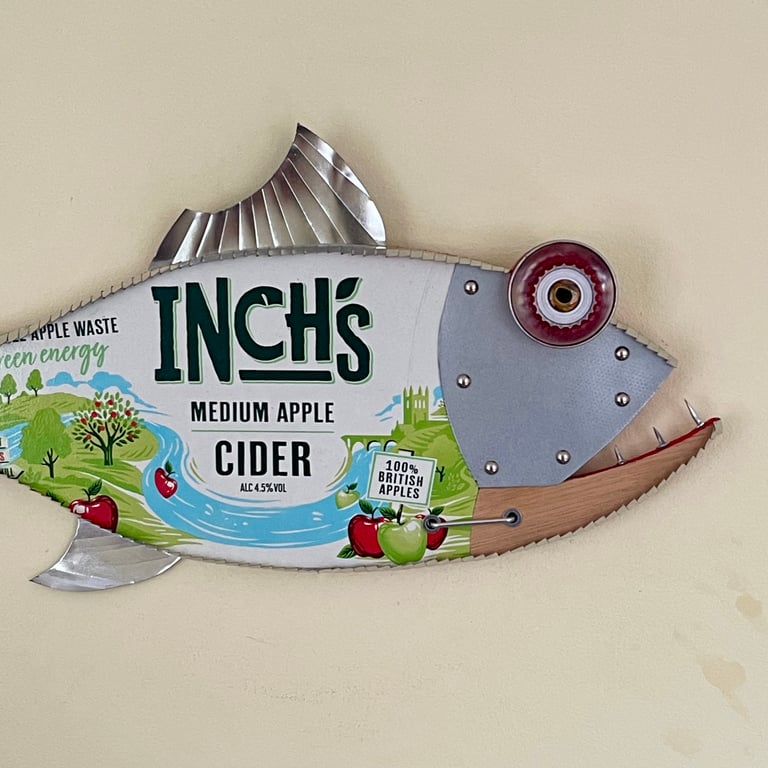 Inch`s Cider Weird Metal Fish Memorabilia Garden Bar Fisherman Wall Art Pub  