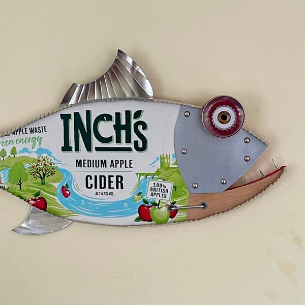 Inch`s Cider Weird Metal Fish Memorabilia Garden Bar Fisherman Wall Art Pub  