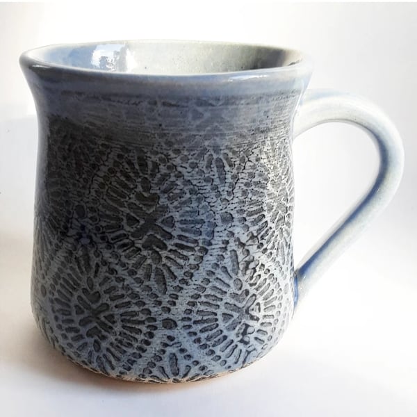 Large Patterned Mug - Hand Thrown Stoneware Ceramic Mug