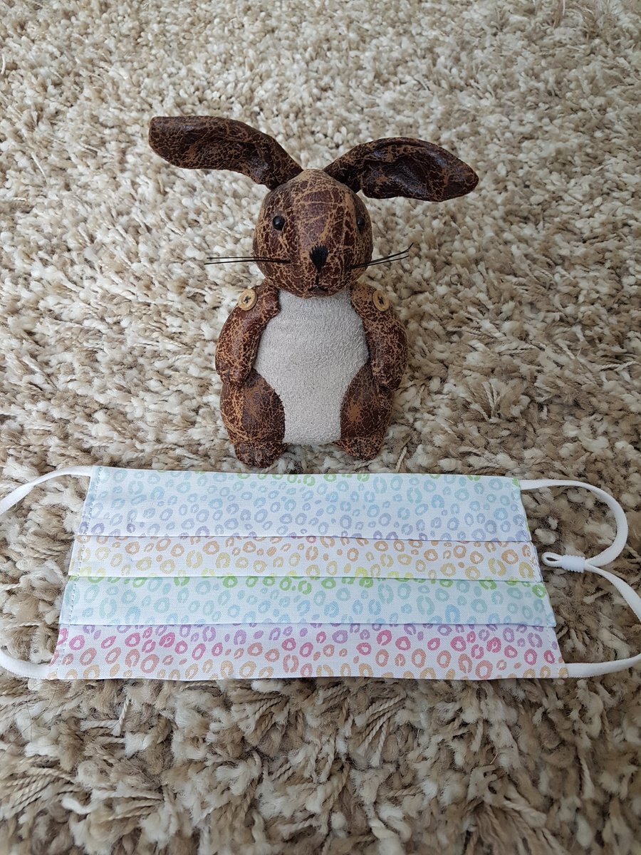 Adult face covering – Rainbow Animal print