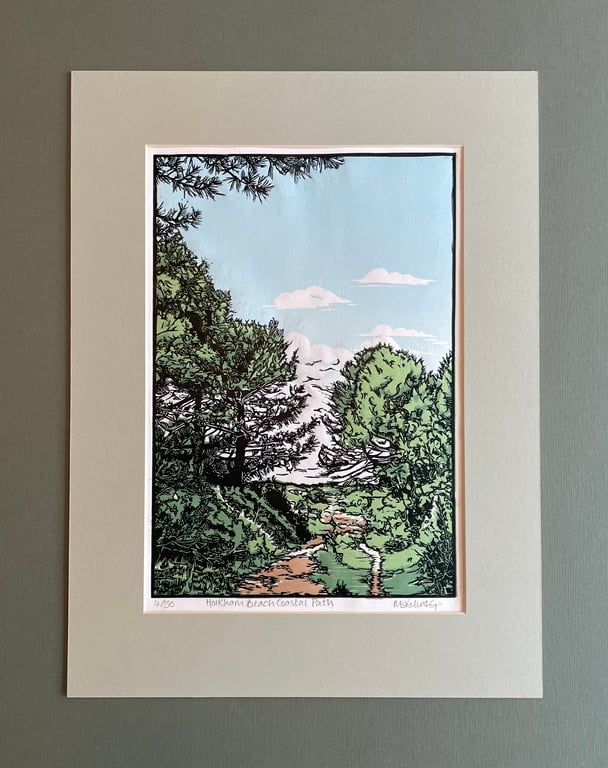 Holkham Beach Coastal Path - Limited Edition Lino Print