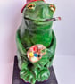 Hand-sculpted Ceramic Frog Artist Sculpture Quirky Animal Ornament